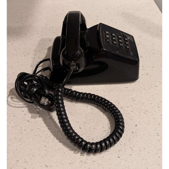 Mini Phone black corded Polyconcept Dial Pad Flash/Redial push button landline - Picture 12 of 16